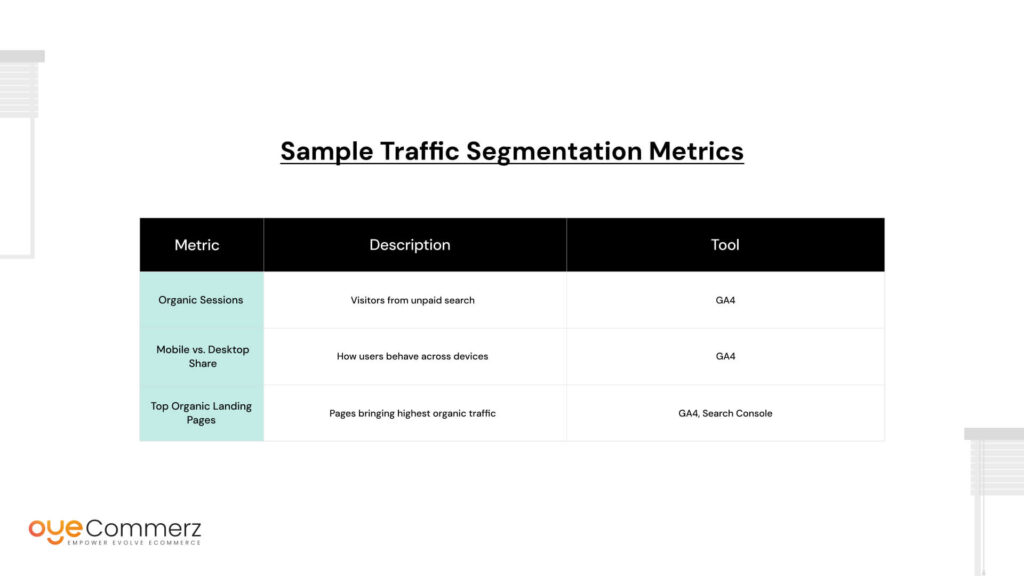 Sample Traffic Segmentation Metrics
