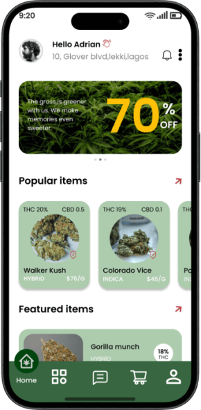 Cannabis Crest​ Home Screen