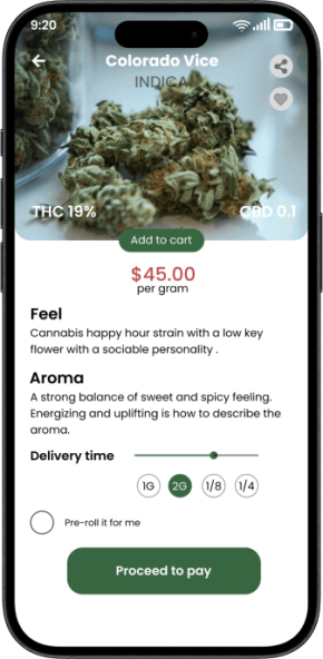 Cannabis Crest​ Product Description Screen