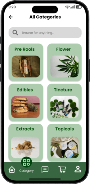 Cannabis Crest​ Products Screen