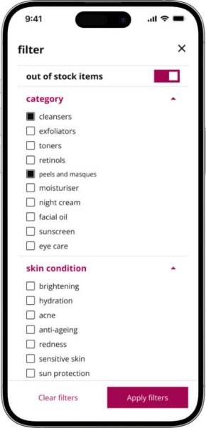 Glowbliss Cosmetic category mobile screen