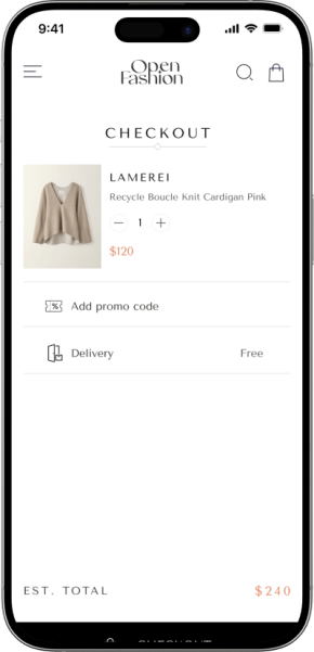 LuxeWear checkout screen